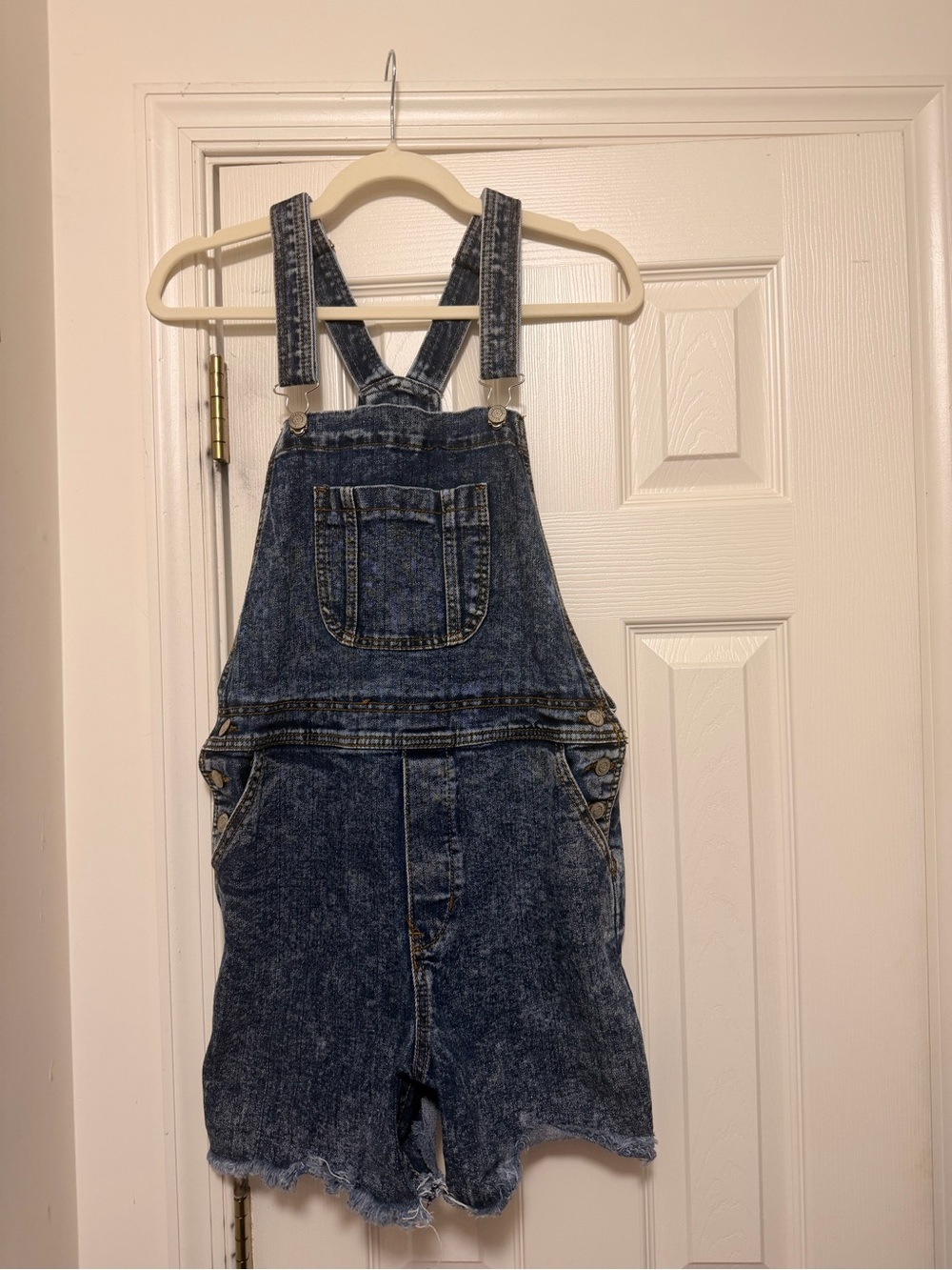Judy Blue Acid Wash Denim Short Overalls - Blue